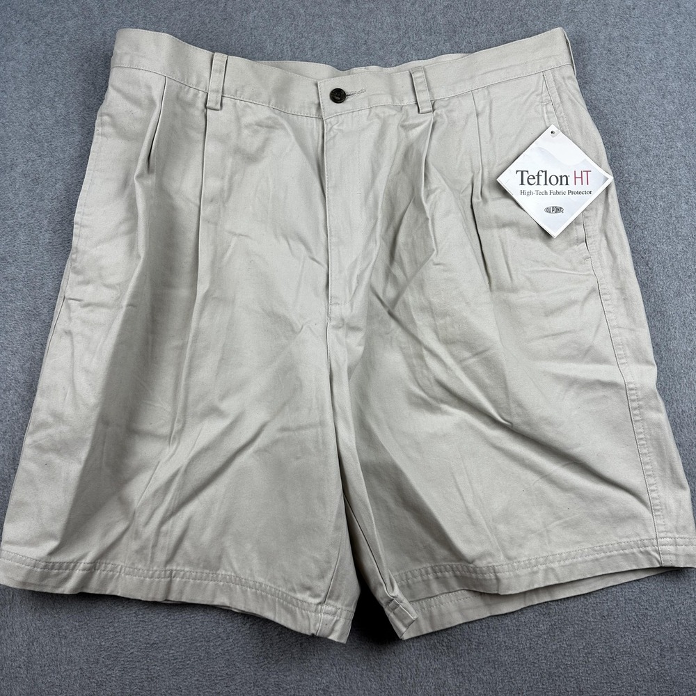 John Ashford Shorts Mens 38 Stain Resistant Teflon HT Pleated Casual Dress Short